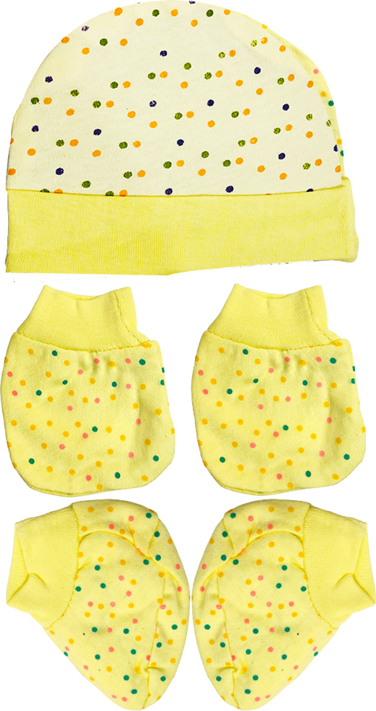 TechHark®100% Cotton Baby Caps, Mittens and Booties Combo Set for 0-6 Months - Pack of 4 (4 MULTICOLOR) - Image 5