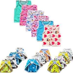 TechHark® Baby Care Combo Of Zhabla (6 Pcs) and Nappy (Langot) (12 Pcs) For Normal Home Use, Multicolor, Cotton Cloth Fabric, Random Design and Print (Multicolor)  (Multicolor)