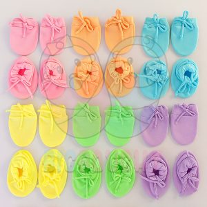 TechHark® Cotton Baby Mittens and Booties Set for Newborn Boys & Girls PACK OF 6  (6 MULTICOLOR)