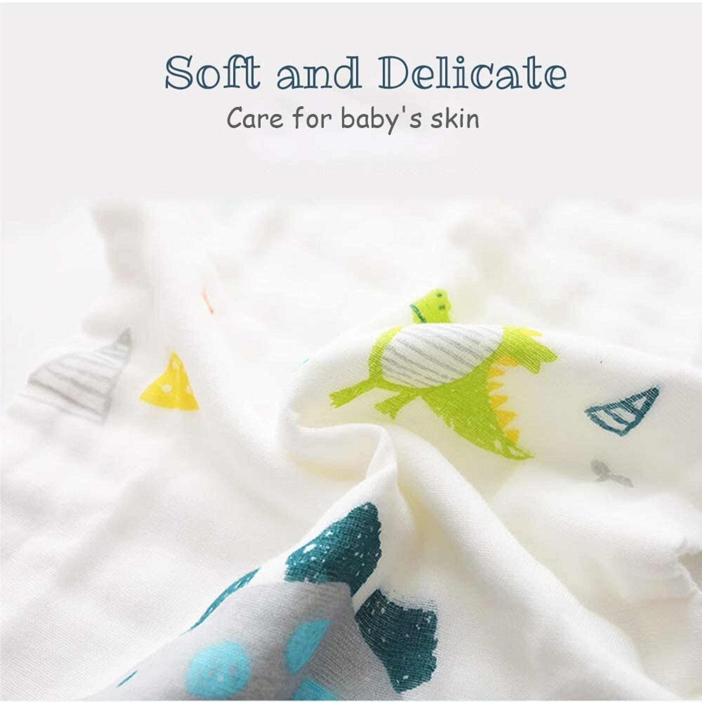 TechHark® Muslin Wash Cloth Organic Cotton Face Towel Handkerchief pack of 5 (White) - Image 5