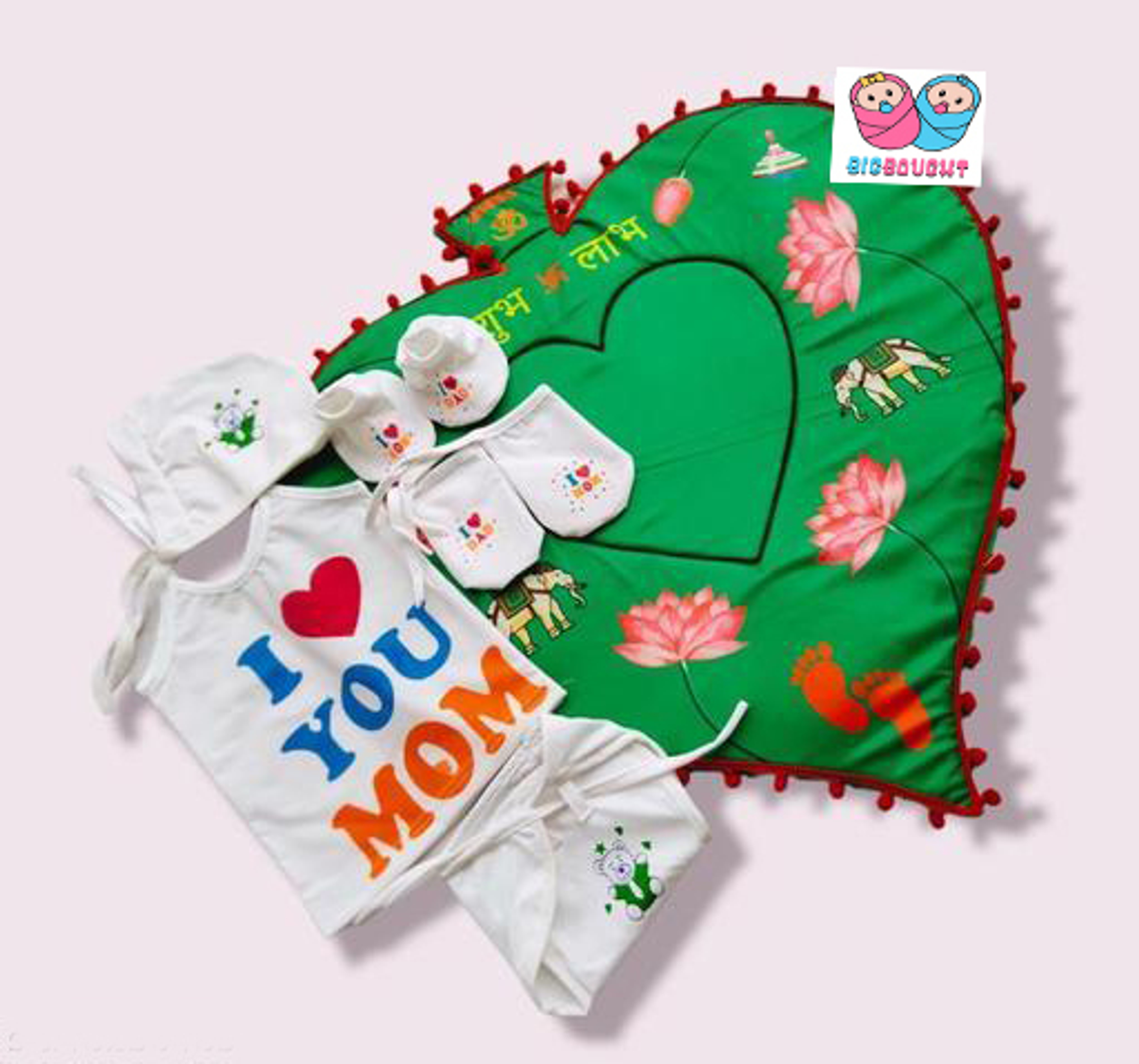 TechHark® New Born Baby Boy and Girl Cotton Mattress ,(Chhathi Set) With Printed Jabli Set (Multicolor)