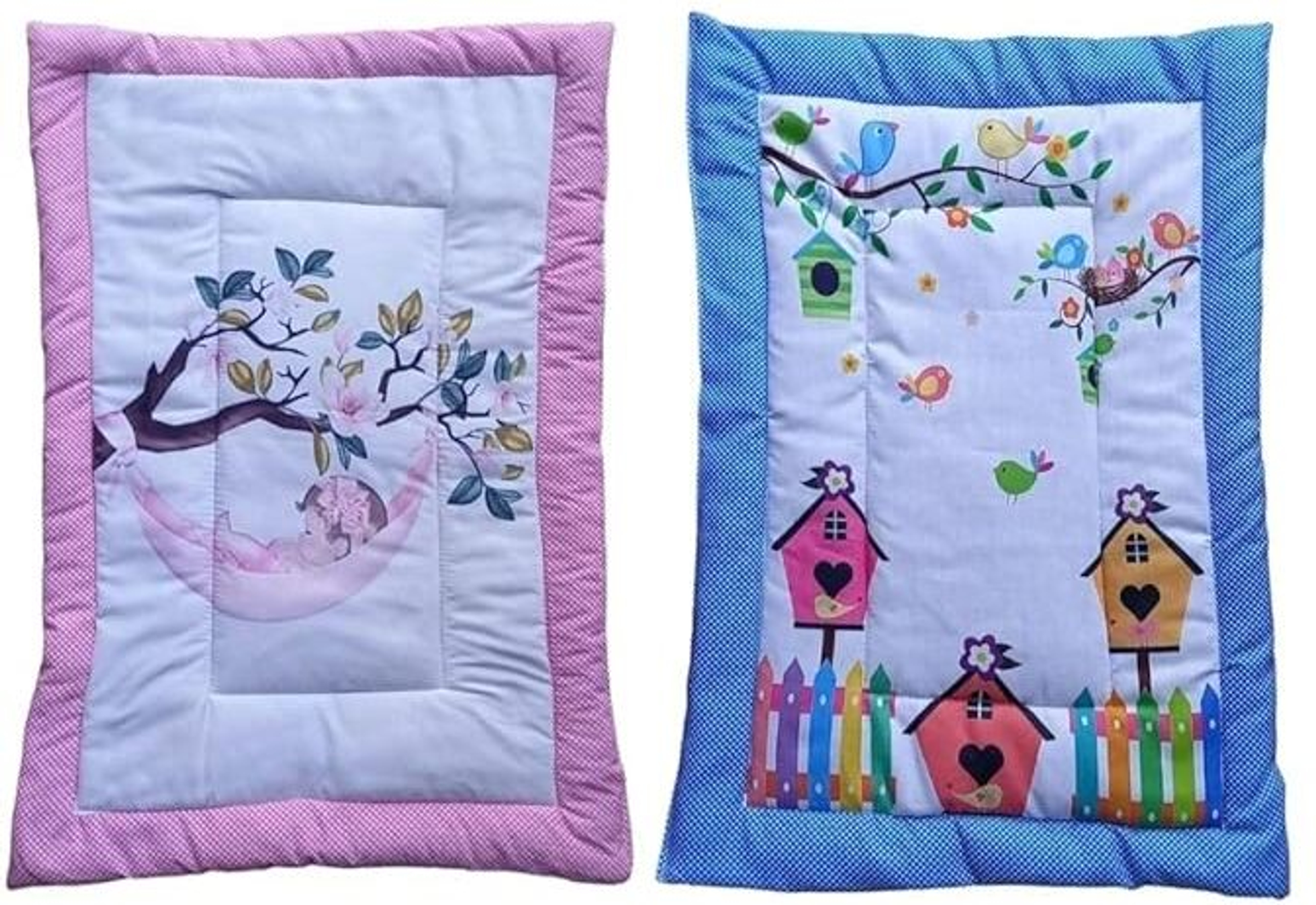 TechHark® Combo Newborn Baby Pom Pom Cotton Baby Bed | Godari | Cradle Bed | Crib Sheet (Multicolor) - Image 2