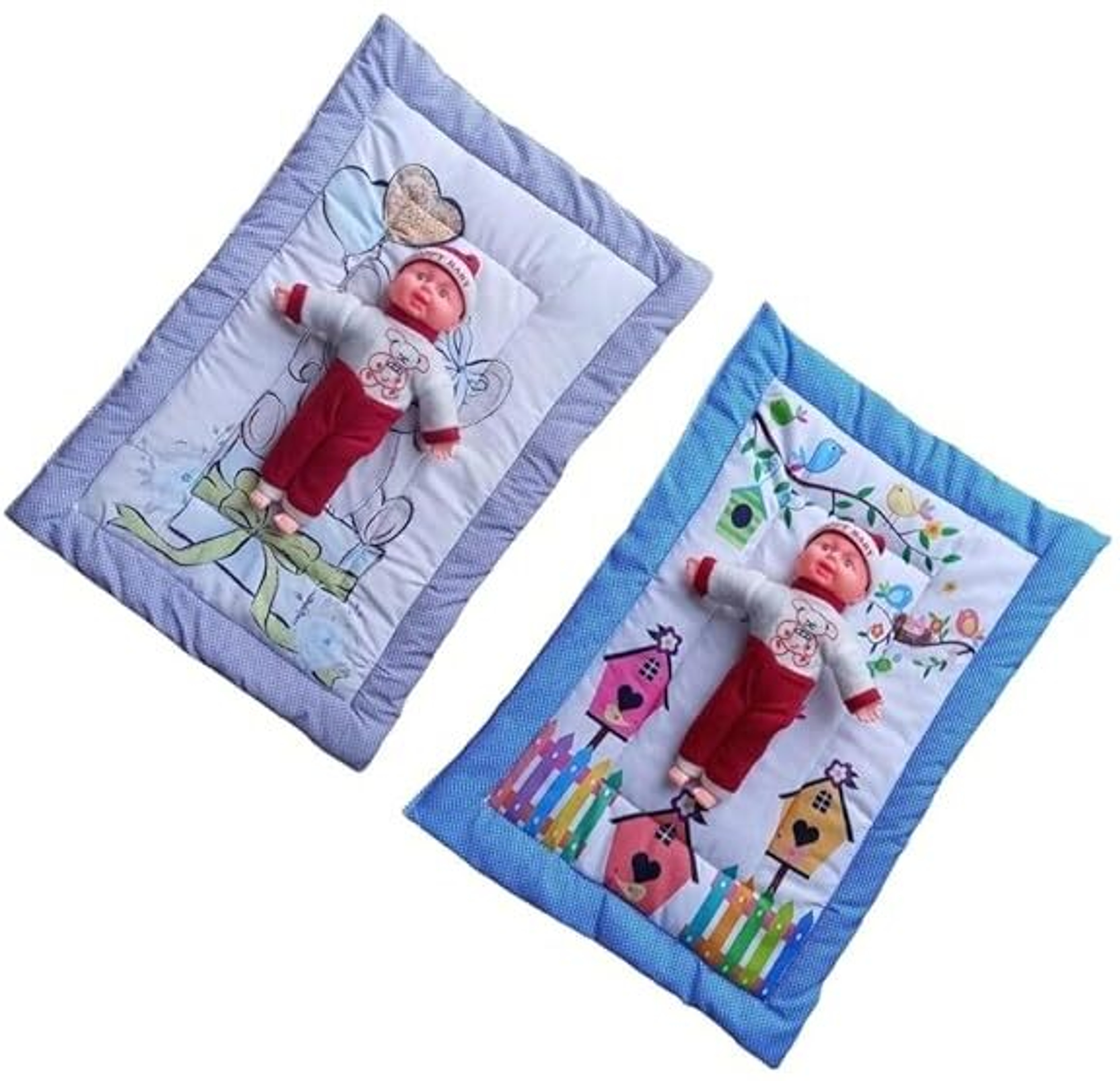 TechHark® Combo Newborn Baby Pom Pom Cotton Baby Bed | Godari | Cradle Bed | Crib Sheet (Multicolor) - Image 5