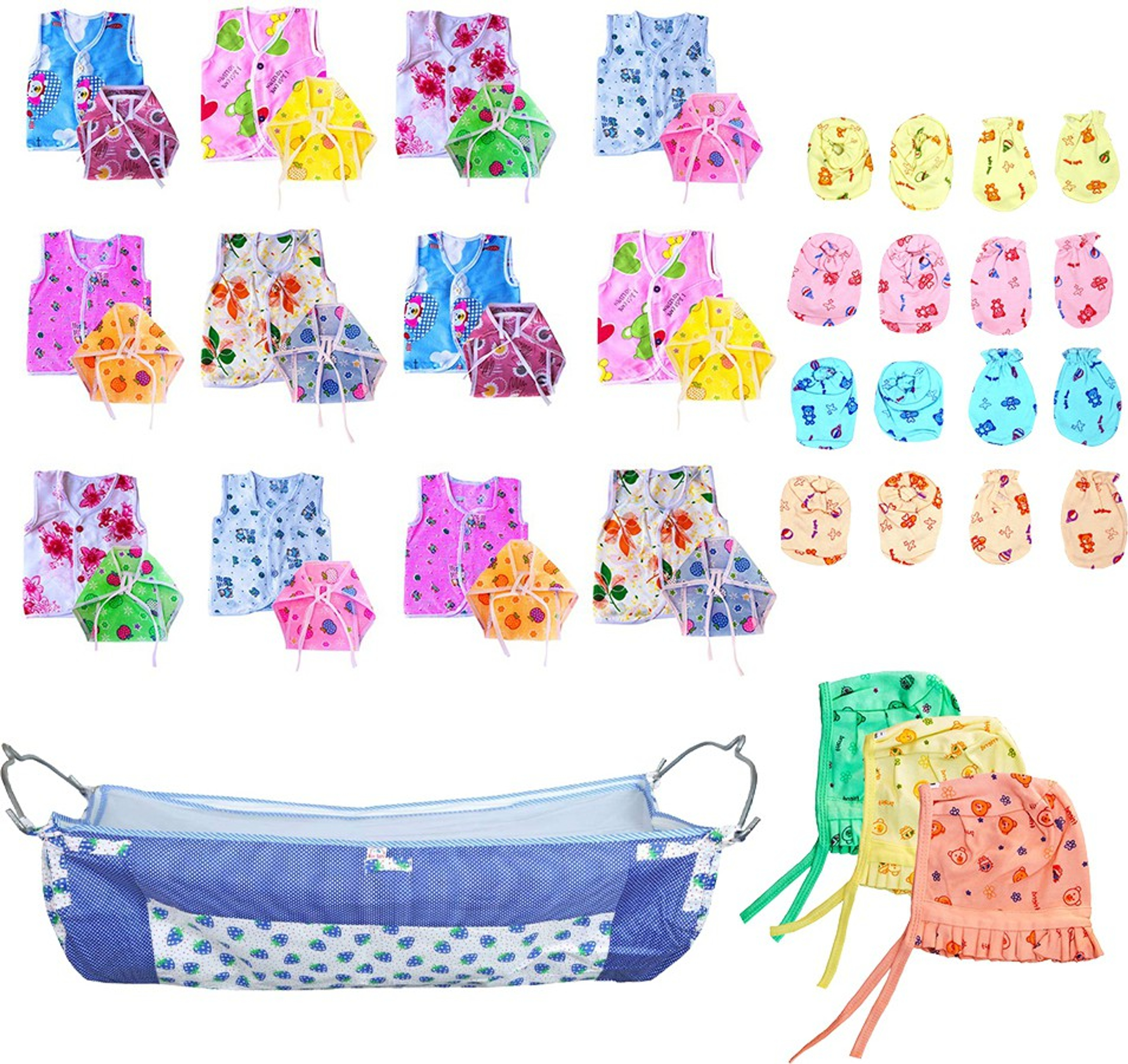 TechHark® New Baby Care Combo Of 32 Items, Premium Quality Cloth Material, 0 - 6 Months (Multicolor) (Multicolor)