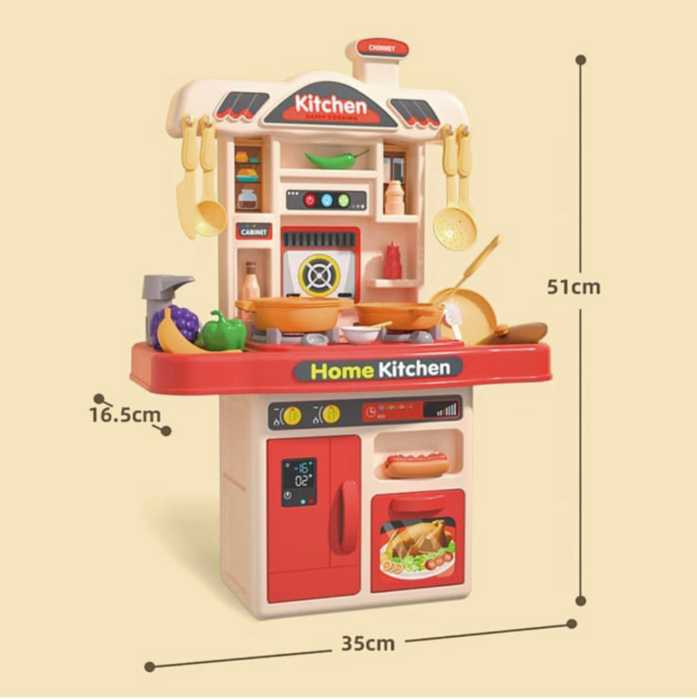 TechHark® Kitchen Cook Set Roll Play Toy Kitchen Set For Your Kids - Image 3