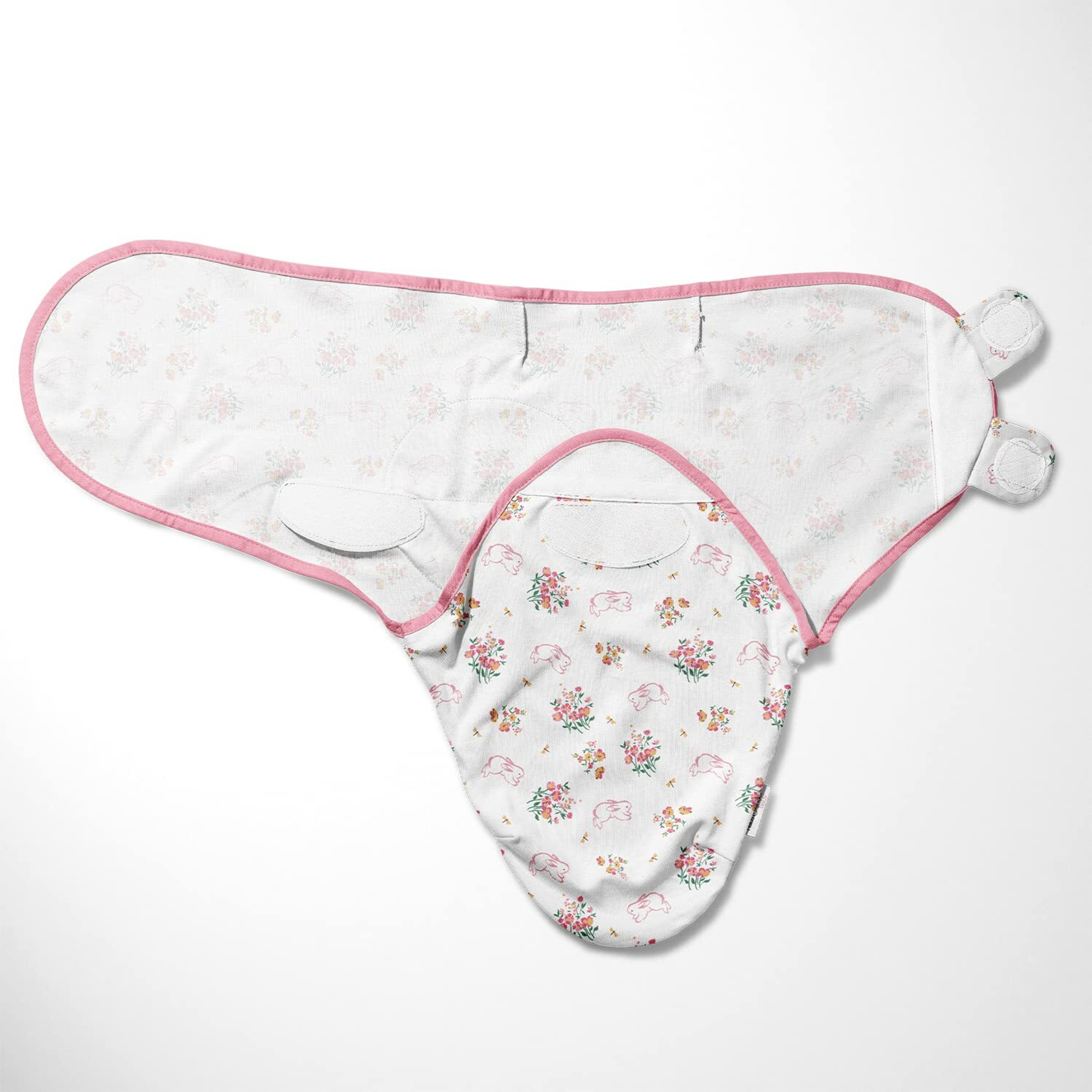 TechHark® Printed Crib Swaddling Baby Blanket for AC Room (Cotton, Pink) - Image 2