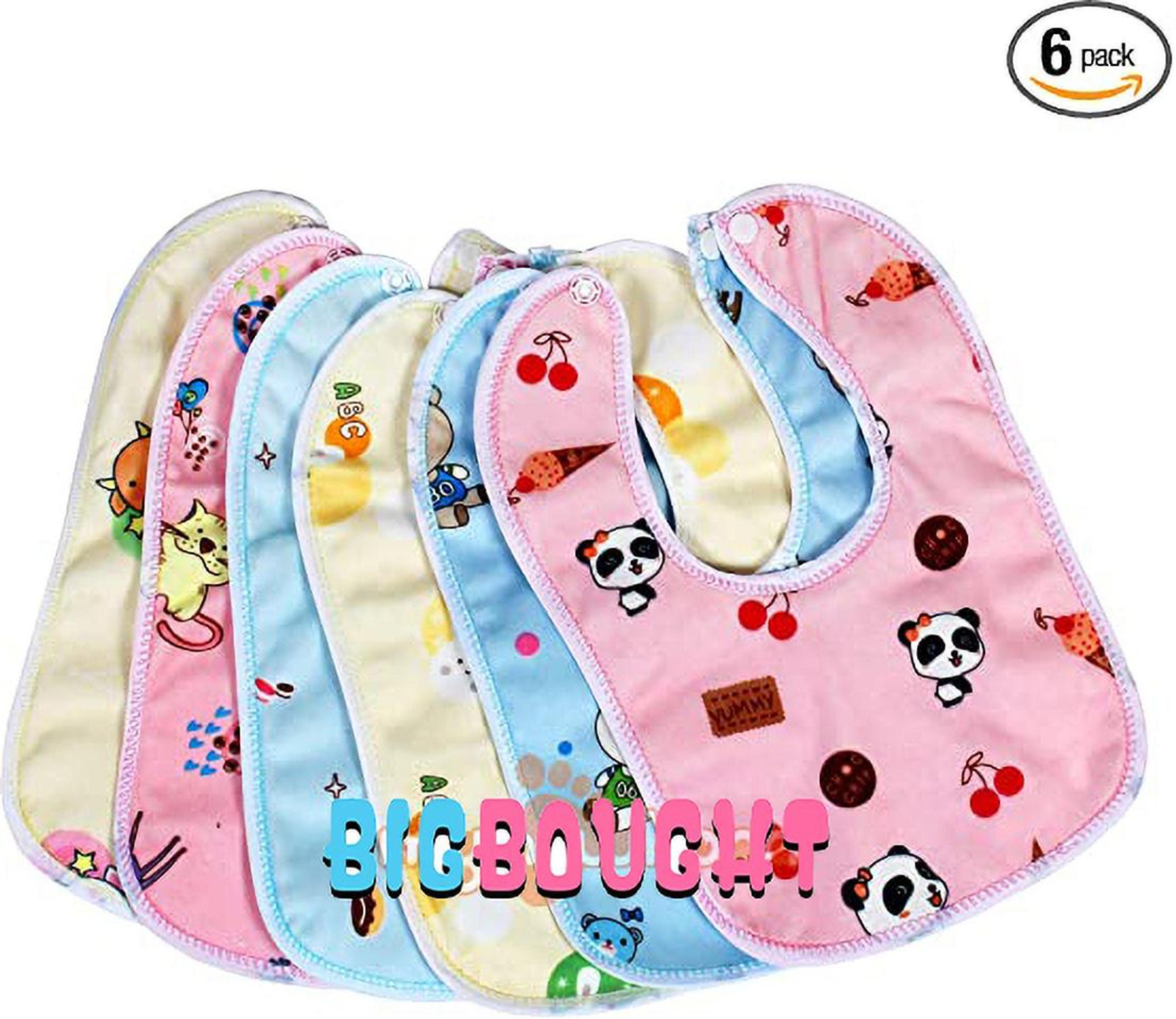TechHark® Baby Mitten Gloves Cap Booty Set for boy, Girl Baby Cotton Bibs -6 Pc (Multicolor) - Image 3