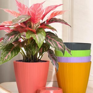 TechHark® Self Watering Flower Pots with Tray for Home & Decoration Planters