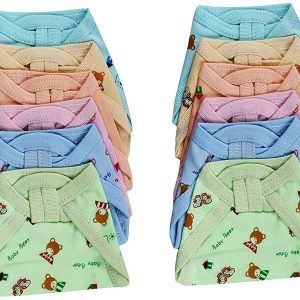 TechHark® New Born Washable Reusable Hosiery Cotton Diapers, 0-6 Months (Multicolor) - Pack of 12
