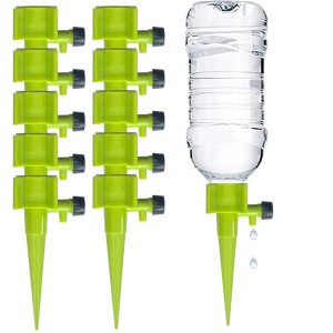 TechHark® Pack of 10 Drip Irrigation kit for Home Garden, Self-Watering Spikes for Plants, Automatic Plant Water Devices (10 PCs,100% Leak Proof)